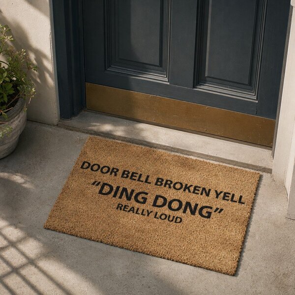 Predpražnik iz kokosovih vlaken 40x60 cm Yell Ding Dong – Artsy Doormats