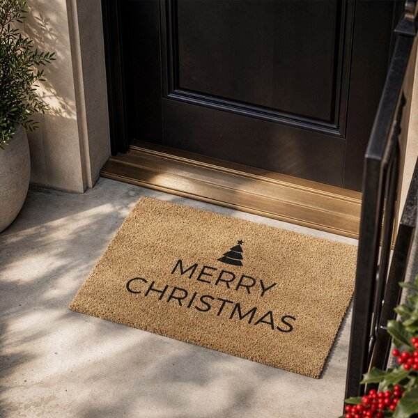 Predpražnik z božičnim motivom iz kokosovih vlaken 40x60 cm Merry Christmas – Artsy Doormats