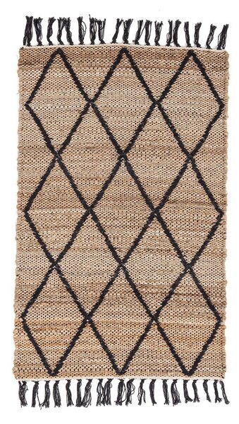 Črna/v naravni barvi ročno tkana preproga iz jute 60x90 cm Shaila – Yes Everyday