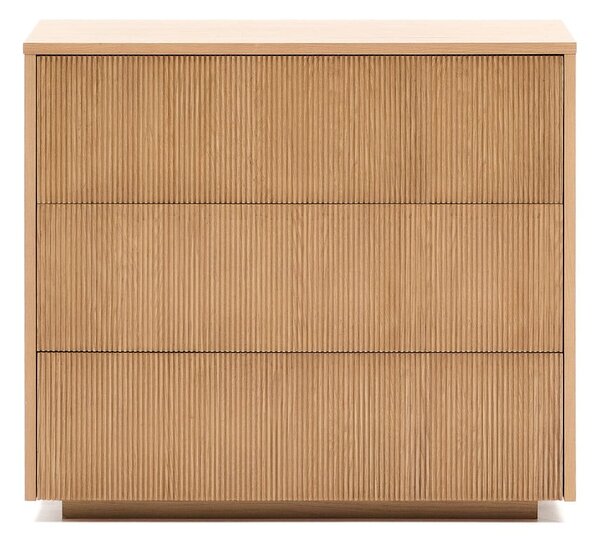Komoda v hrastovem dekorju v naravni barvi 90x79x50 cm Helvine – Kave Home