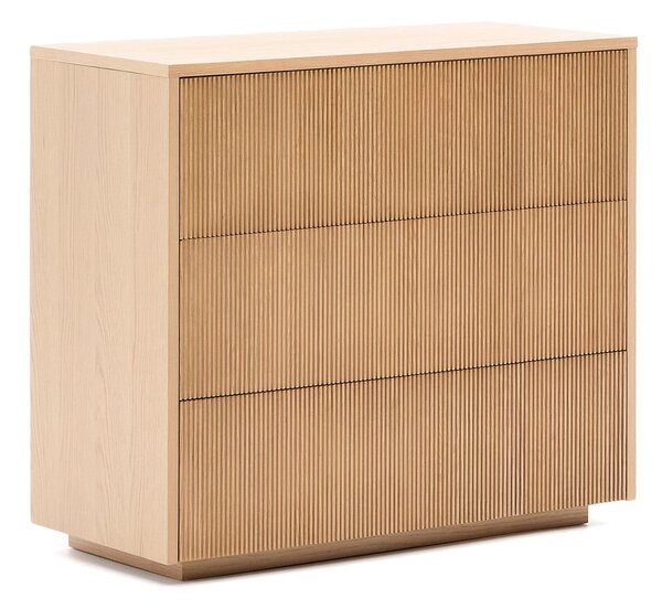 Komoda v hrastovem dekorju v naravni barvi 90x79x50 cm Helvine – Kave Home