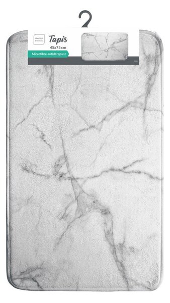 Bela/siva tekstilna kopalniška preproga 45x75 cm Marbre – douceur d'intérieur