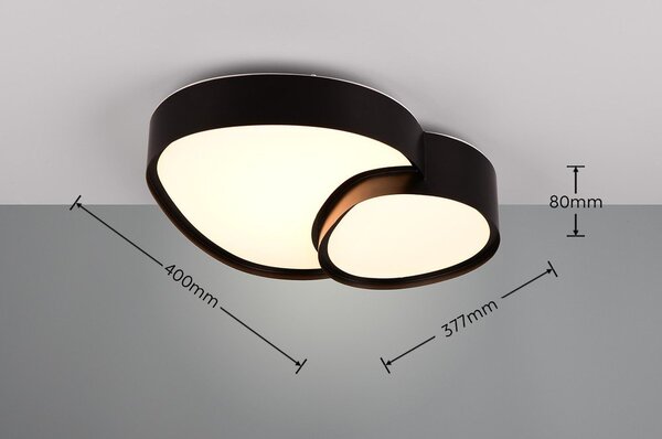 Črna LED stropna svetilka 36x43.5 cm Rise – Trio