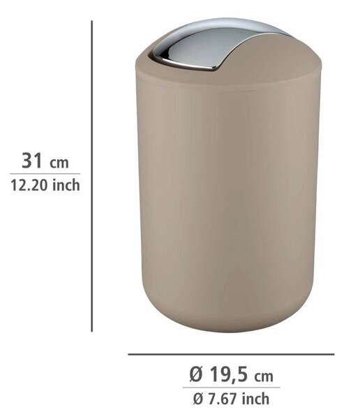 Sivorjav plastičen koš za smeti 6,5 l Brasil – Wenko