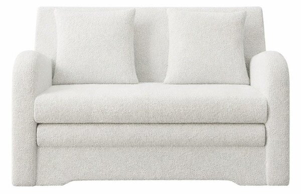 Bela raztegljiva/s prostorom za shranjevanje sedežna garnitura iz tkanine bouclé 130 cm Ario – ELTAP