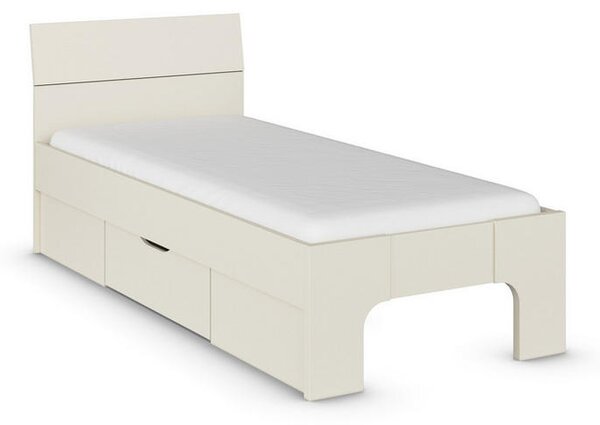 POSTELJA 90 cm x 200 cm , leseni material barve šampanjca