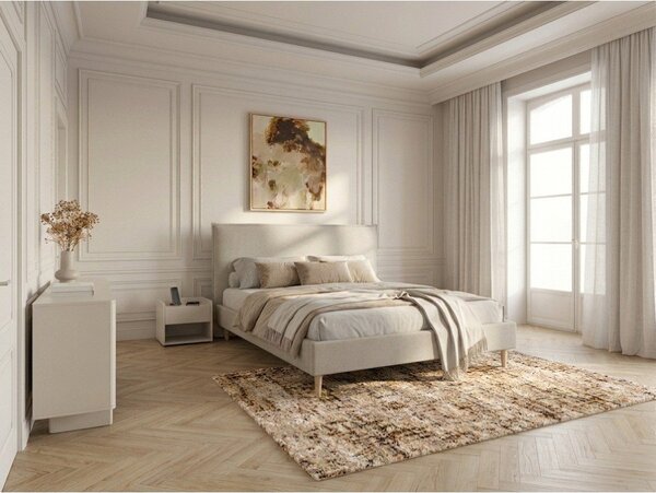 Bež zakonska postelja Bobochic Paris Sary Light, 160 x 200 cm