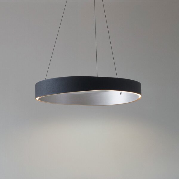 Lucande LED viseča svetilka Daelor, črna/aluminij, CCT, z možnostjo zatemnitve, zatemnjen, Črna, Dnevna soba / jedilnica, Kovina, Dizajn