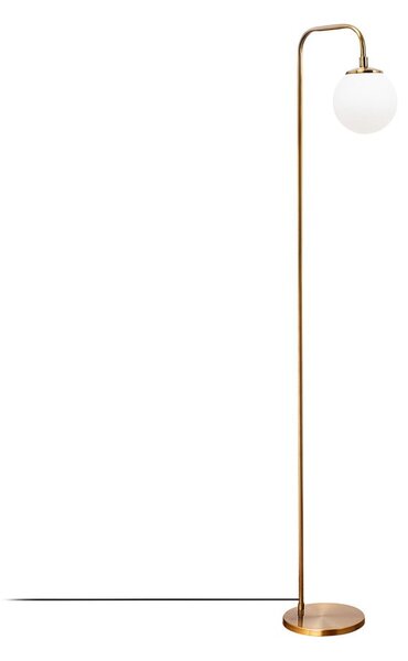 Bela/medeninasta stoječa svetilka s steklenim senčilom (višina 146 cm) Viran – Opviq lights
