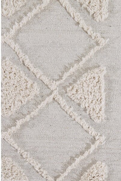 Bela pralna ročno tkana bombažna preproga 200x300 cm Tribu Natural – Lorena Canals