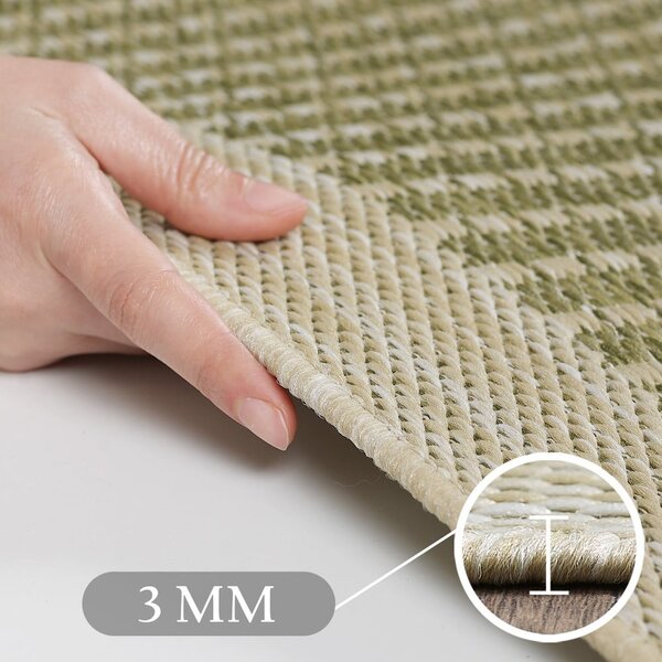 Kaki zelena okrogla notranja in zunanja preproga ø 120 cm Giza 1410 – Ayyildiz Carpets