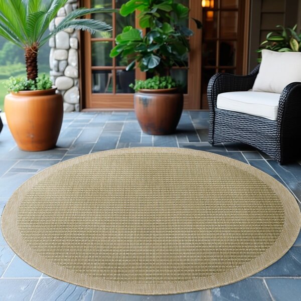 Kaki zelena okrogla notranja in zunanja preproga ø 120 cm Giza 1410 – Ayyildiz Carpets