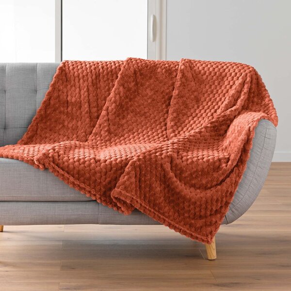 Odeja iz mikroflanele v barvi terakote 125x150 cm Mini Frosty – douceur d'intérieur