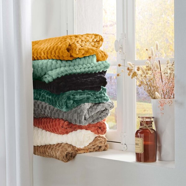 Odeja iz mikroflanele v barvi terakote 125x150 cm Mini Frosty – douceur d'intérieur