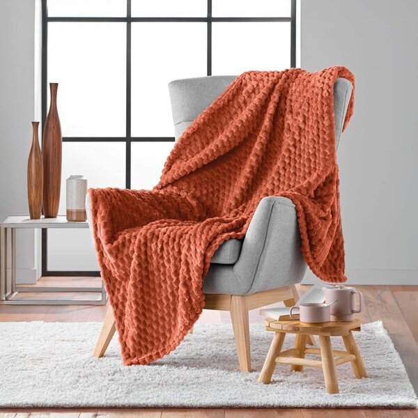 Odeja iz mikroflanele v barvi terakote 125x150 cm Mini Frosty – douceur d'intérieur