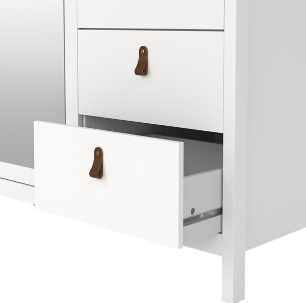 Bela garderobna omara z ogledalom 150x199x58 cm Madrid – Tvilum