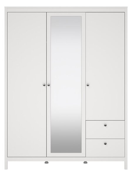 Bela garderobna omara z ogledalom 150x199x58 cm Madrid – Tvilum