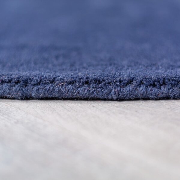 Modra ročno tkana volnena okrogla preproga ø 150 cm Mia Segment – Flair Rugs