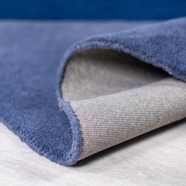 Modra ročno tkana volnena okrogla preproga ø 150 cm Mia Segment – Flair Rugs