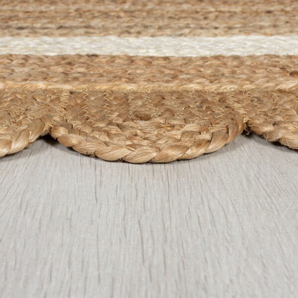 Ročno tkan tekač iz jute v naravni barvi/slonokoščen 80x230 cm Grace White – Flair Rugs