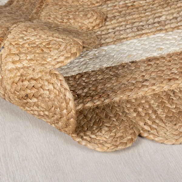 Ročno tkan tekač iz jute v naravni barvi/slonokoščen 80x230 cm Grace White – Flair Rugs