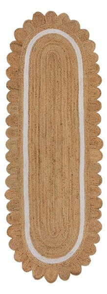 Ročno tkan tekač iz jute v naravni barvi/slonokoščen 80x230 cm Grace White – Flair Rugs