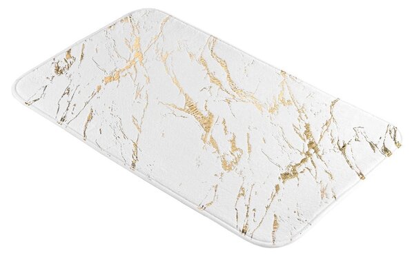 Kopalniška preproga v beli in zlati barvi 45x75 cm Aquamarbre – douceur d'intérieur