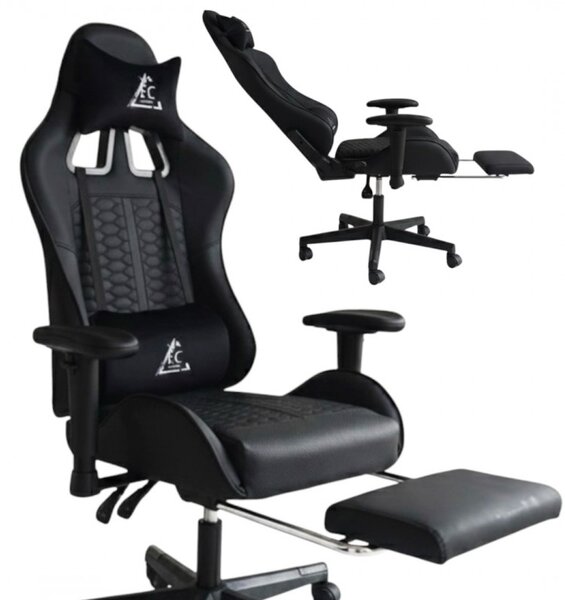 JAKS Gaming stol črni eko usnje EvoChair