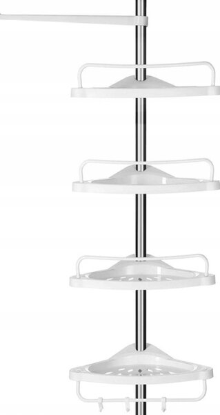 AKCIJA Kotna polica za kopalnico COMPACT teleskopska 104-315 cm, bela II. kakovost