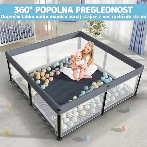 Nestplay™ Zložljiva Otroška Stajica (127 X 127 Cm)