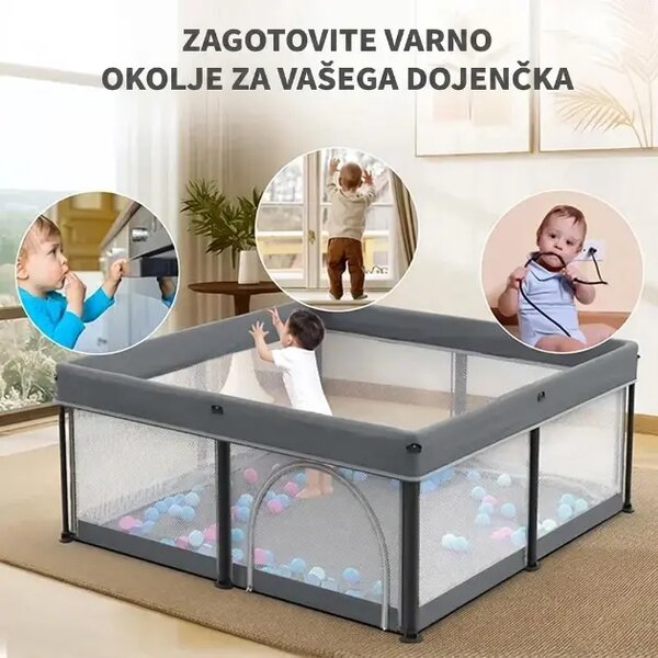 Nestplay™ Zložljiva Otroška Stajica (127 X 127 Cm)