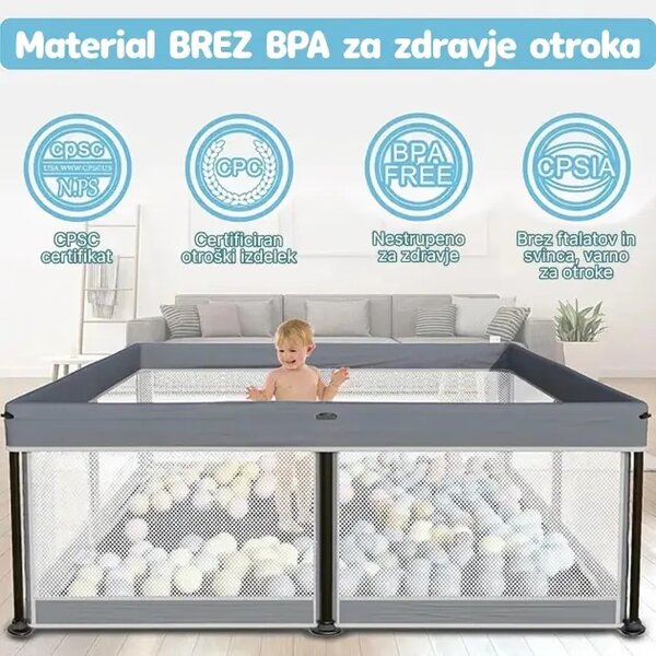 Nestplay™ Zložljiva Otroška Stajica (127 X 127 Cm)