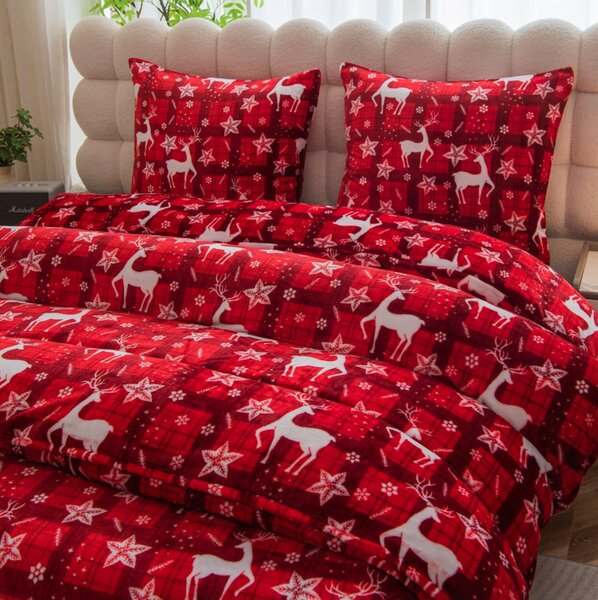 Posteljnina mikropliš VELVET CHRISTMAS rdeča Dimenzije posteljnine: 70 x 90 cm | 140 x 200 cm