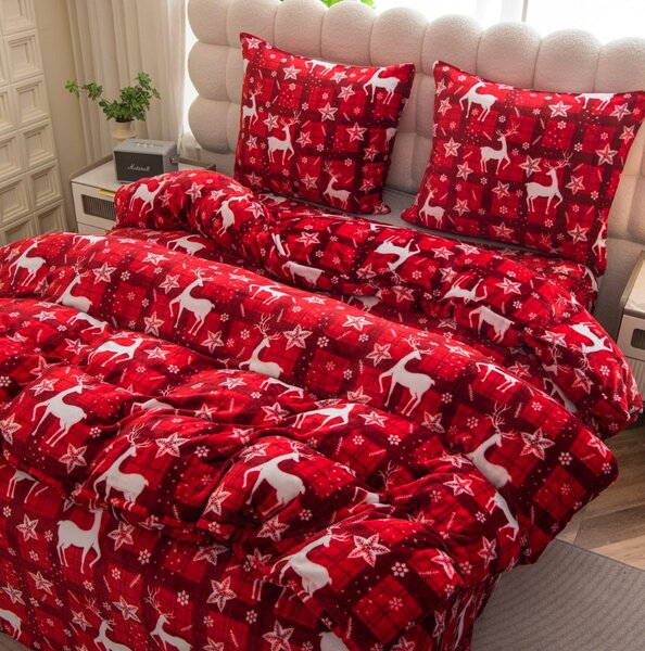 Posteljnina mikropliš VELVET CHRISTMAS rdeča Dimenzije posteljnine: 70 x 90 cm | 140 x 200 cm