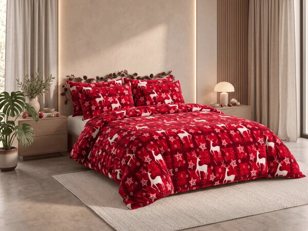 Posteljnina mikropliš VELVET CHRISTMAS rdeča Dimenzije posteljnine: 70 x 90 cm | 140 x 200 cm
