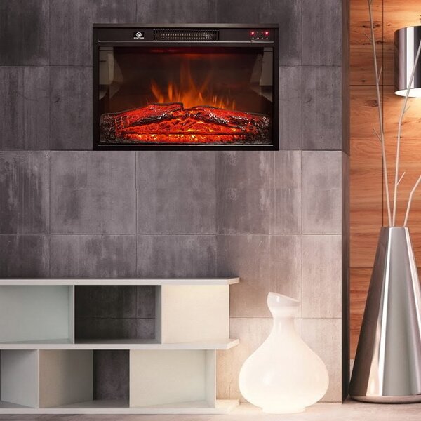 Elektricni vgradni kamin, ElectricSun 23 palcev, z ogrevanjem, 3-barvnim plamenom, z zvokom, daljinskim upravljalnikom in mobilno aplikacijo, W59xH44c