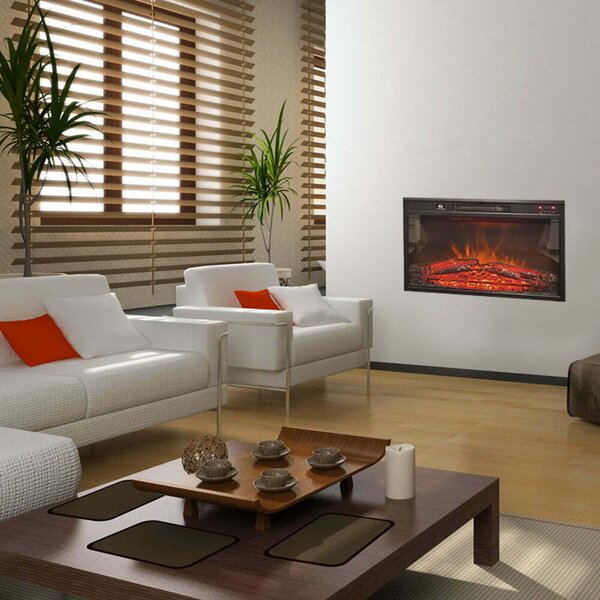Elektricni vgradni kamin, ElectricSun 23 palcev, z ogrevanjem, 3-barvnim plamenom, z zvokom, daljinskim upravljalnikom in mobilno aplikacijo, W59xH44c