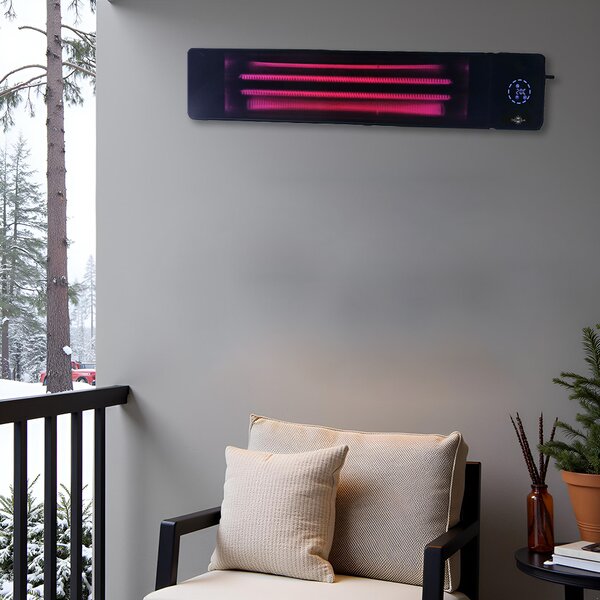 Ogrevanje z infrardečimi ElectricSun 4500W/2250W, crni, infrardeči grelec s termostatom in mobilna aplikacija, notranjih in zunanjih, montaža na steno
