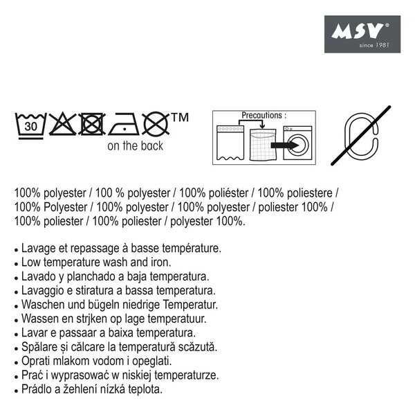 Zavesa za tuš 180x200 cm Minimalist – MSV