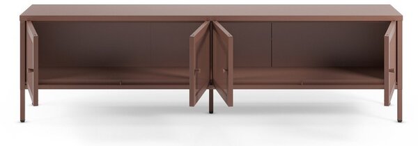 Bordo rdeča kovinska TV omarica 160x50x35 cm Fayna – Marckeric