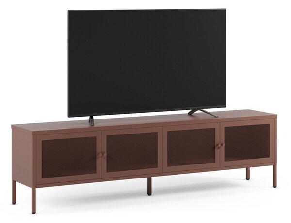 Bordo rdeča kovinska TV omarica 160x50x35 cm Fayna – Marckeric