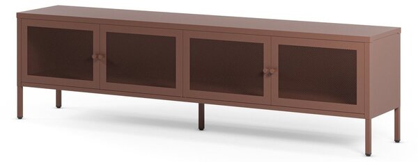 Bordo rdeča kovinska TV omarica 160x50x35 cm Fayna – Marckeric
