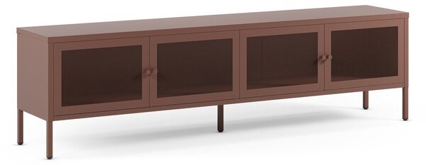 Bordo rdeča kovinska TV omarica 160x50x35 cm Fayna – Marckeric