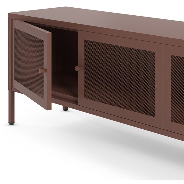 Bordo rdeča kovinska TV omarica 160x50x35 cm Fayna – Marckeric