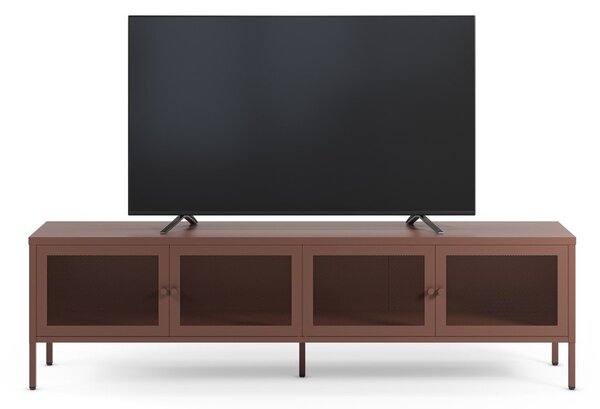 Bordo rdeča kovinska TV omarica 160x50x35 cm Fayna – Marckeric
