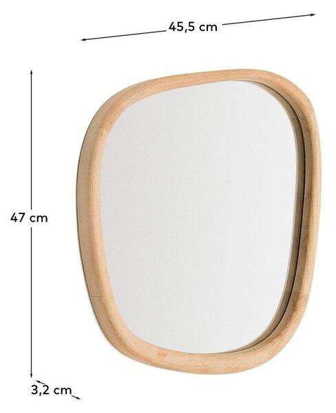 Stensko ogledalo z lesenim okvirjem 45,5x47 cm Alura – Kave Home