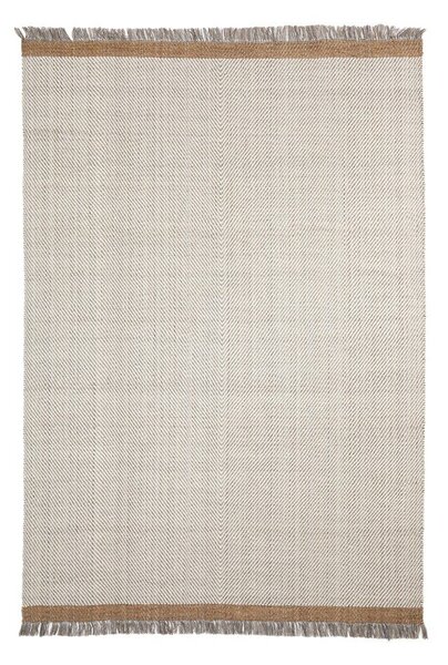 Kremno bela ročno tkana volnena preproga 200x300 cm Brina – Kave Home