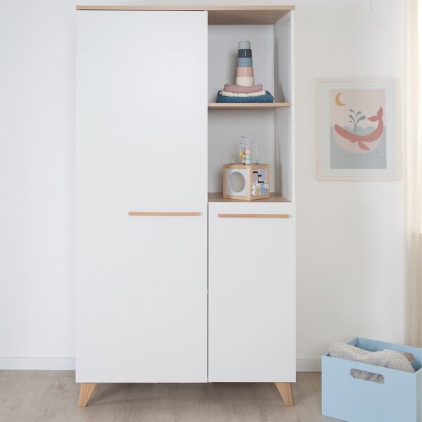 Bela otroška garderobna omara v hrastovem dekorju 52x180x180 cm Léon – Roba
