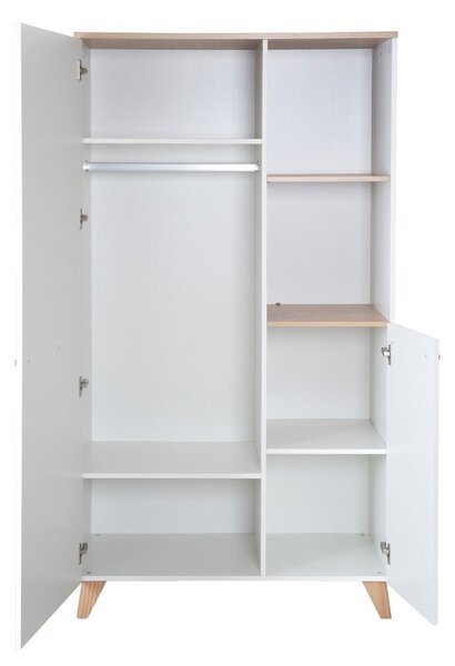 Bela otroška garderobna omara v hrastovem dekorju 52x180x180 cm Léon – Roba