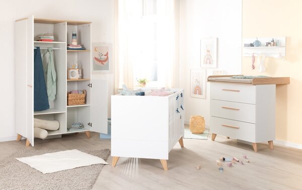Bela otroška garderobna omara v hrastovem dekorju 52x180x180 cm Léon – Roba